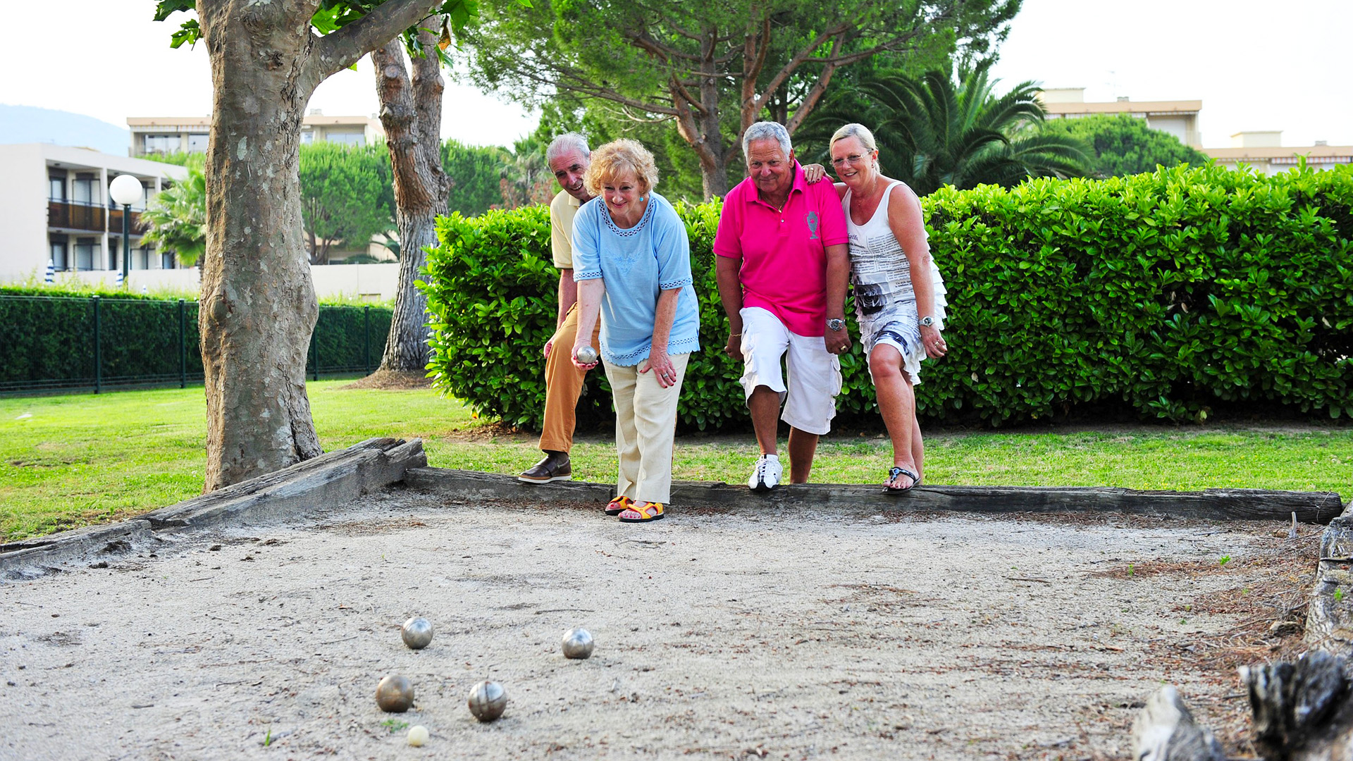 Long Stay guests playing Petanque